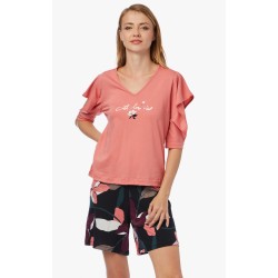 ΠΥΖ.L/SHORTS C/MD FLRL,SPLASH 50%ΒΑΜΒΑΚΙ-50%MODAL