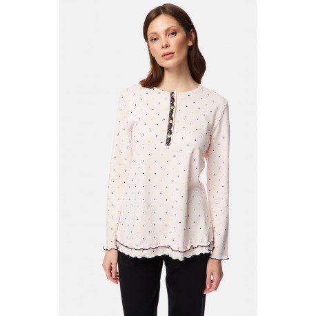 ----ΠΥΖ.ΓΥΝ.INTERL.ΠΑΤΛ.DOTS-FLRL M PINK/HEA 100% ΒΑΜΒΑΚΙ