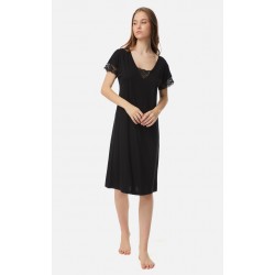 ΝΥΧΤ.ΓΥΝ.V/N C/MD LACE TRIM 50%ΒΑΜΒΑΚΙ-50%MODAL