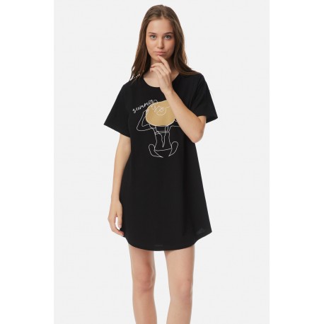 T-SHIRT DRESS ΓΥΝ.PRINTS 100%ΒΑΜΒΑΚΙ
