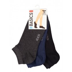 IDER 3Pack Μονόχρωμες Κάλτσες Κοφτές Unisex