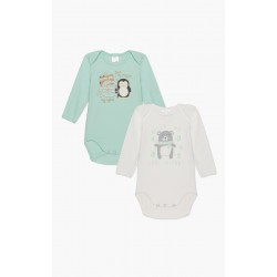 Minerva North Pole Κορμακια Βρεφικά Μκακρυμάνικα 2Pack