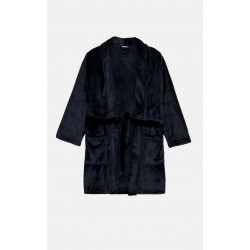 Minerva Μονόχρωμη Ανδρική Ρόμπα Fleece