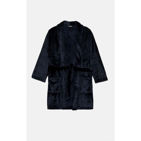Minerva Μονόχρωμη Ανδρική Ρόμπα Fleece