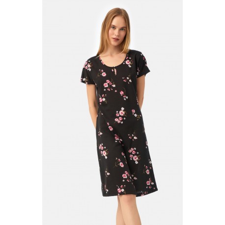 Minerva Floral TENCEL™ Modal Γυναικεία Νυχτικιά με Ζαπονέ Μανίκι