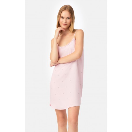 Minerva Dots Νυχτικιά Γυναικεία Μπριτέλα Satin Viscose