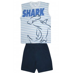 PRETTY BABY "SHARK" ΠΥΖΑΜΑ ΑΓΟΡΙΩΝ AΜΑΝΙΚΗ ΒΑΜΒΑΚΕΡΗ