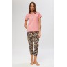 Minerva Leopard Γυναικεία Κοντομάνικη Chino / Κάπρι Πυτζάμα