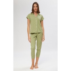Minerva Εμπριμέ Κουμπωτή TENCEL™ Modal Γυναικεία Πυτζάμα