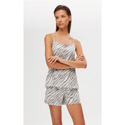 Minerva Zebra Αμάνικη Μπριτέλα Γυναικεία Πυτζάμα