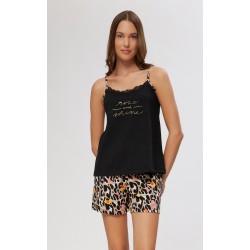 Minerva Leopard Αμάνικη Μπριτέλα Γυναικεία Πυτζάμα
