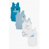 Minerva Sea Danger 4Pack Βαμβακερά Κορμάκια Βρεφικά Αμάνικα