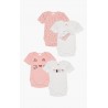Minerva Kitty 4Pack Βαμβακερά Κορμάκια Βρεφικά Κοντομάνικα
