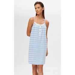 Minerva Stripes Γυναικεία Αμάνικη Μπριτέλα Νυχτικιά Θηλασμού / Εγυμοσύνης