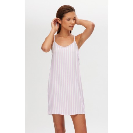 Minerva Stripes Viscose Γυναικεία Αμάνικη Μπριτέλα Νυχτικιά