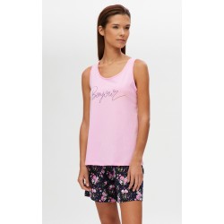 Minerva Floral Αμάνικη Γυναικεία Πυτζάμα με μακρύ σορτς