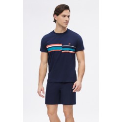 Minerva Stripes Κοντομάνικη Ανδρική Πυτζάμα
