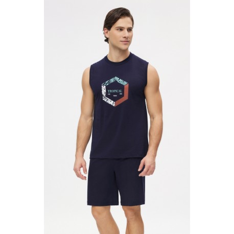 Minerva Surf Vibes Αμάνικη Ανδρική Πυτζάμα