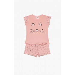 Minerva Kitty Rib Αμάνικη Βρεφική Πυτζάμα