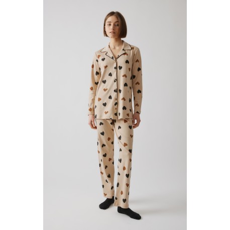 Minerva Coffee Queen Κουμπωτή Γυναικεία Πυτζάμα