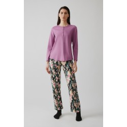 Minerva Abstract Floral Γυναικεία Πυτζάμα με πατιλέτα