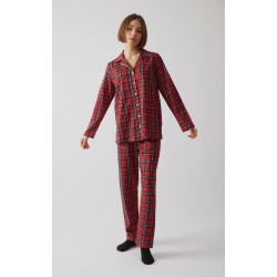 Minerva Καρό Κουπμωτή Γυναικεία Πυτζάμα