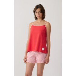 Minerva Leopard Γυναικεία Κοντομάνικη Κάπρι Πυτζάμα με V λαιμόκοψη