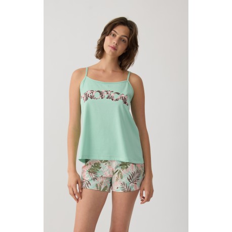 Minerva Tropical Αμάνικη Μπριτέλα Γυναικεία Πυτζάμα