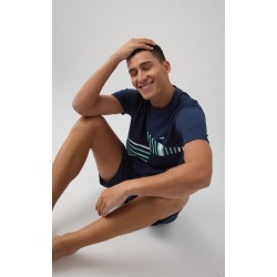 Minerva Εμπριμέ Ανδρικό Παντελόνι Πυζάμας