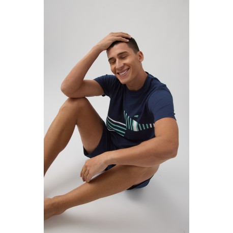 Minerva Εμπριμέ Ανδρικό Παντελόνι Πυζάμας