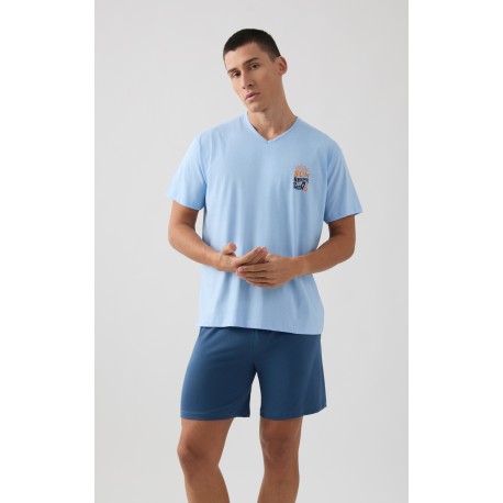 Minerva Εμπριμέ Ανδρικό Παντελόνι Πυζάμας