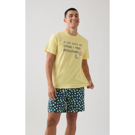 Minerva Εμπριμέ Ανδρικό Παντελόνι Πυζάμας