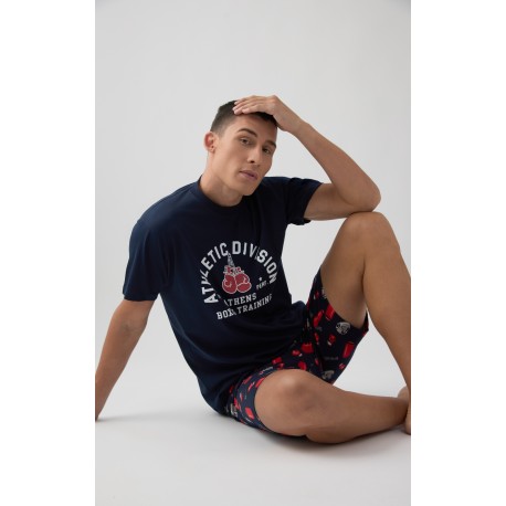 Minerva Εμπριμέ Ανδρικό Παντελόνι Πυζάμας