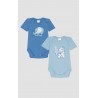 Minerva Animals 2Pack Κοντομάνικά Βρεφικα Φορμάκια