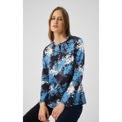 MinervaBlue Floral Γυναικεία Πυτζάμα με Πατιλέτα